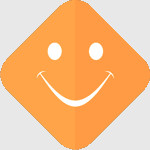 Bild - Smiley in oranger Raute